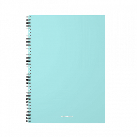 ТЕТРАДЬ ОБЩАЯ С ПЛАСТИКОВОЙ ОБЛОЖКОЙ НА СПИРАЛИ ERICHKRAUSE PASTEL MINT, А4, 80 ЛИСТОВ, КЛЕТКА