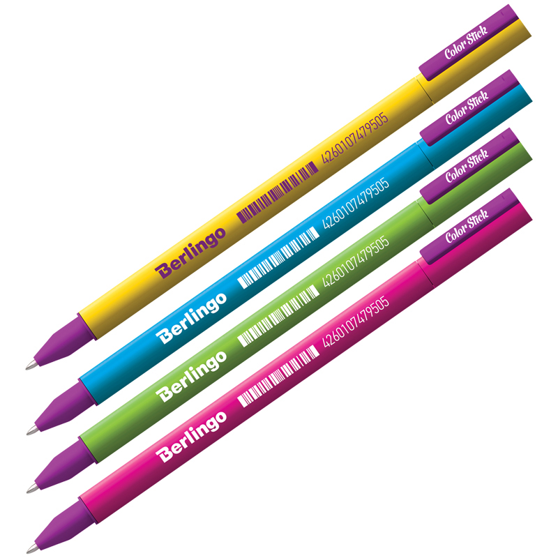 РУЧКА ГЕЛЕВАЯ BERLINGO COLOR STICK ЧЕРНАЯ, 0,5ММ, КОРПУС АССОРТИ