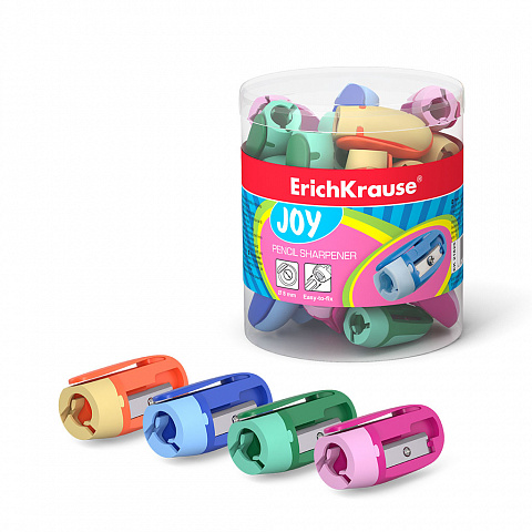 ПЛАСТИКОВАЯ ТОЧИЛКА ERICHKRAUSE JOY, ЦВЕТ КОРПУСА АССОРТИ