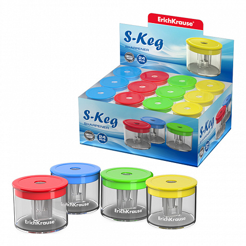 ПЛАСТИКОВАЯ ТОЧИЛКА ERICHKRAUSE S-KEG С КОНТЕЙНЕРОМ, ЦВЕТ КОРПУСА АССОРТИ