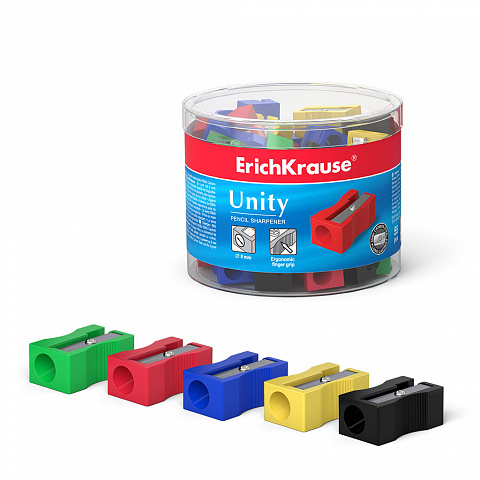 ПЛАСТИКОВАЯ ТОЧИЛКА ERICHKRAUSE UNITY, ЦВЕТ КОРПУСА АССОРТИ