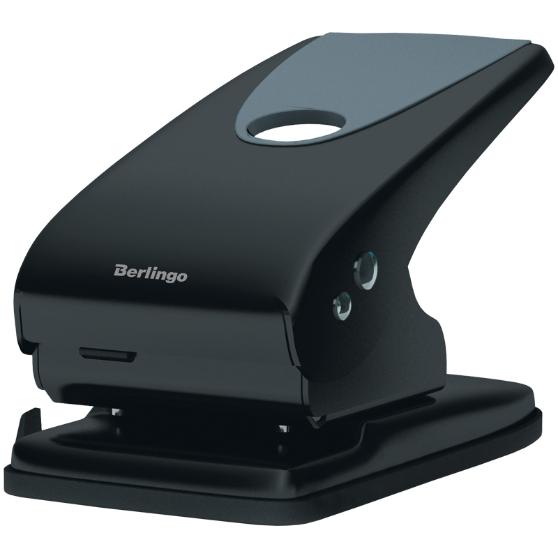 ДЫРОКОЛ BERLINGO OFFICE SOFT 65Л МЕТАЛЛИЧЕСКИЙ ЧЕРНЫЙ С ЛИНЕЙКОЙ