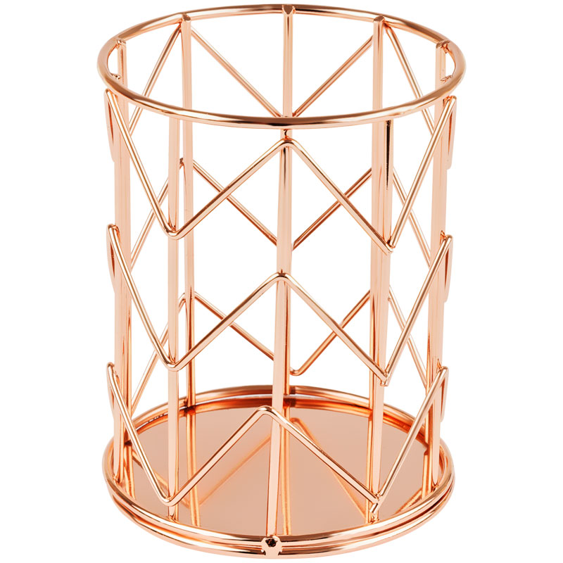 ПОДСТАВКА-СТАКАН ДЛЯ КАНЦЕЛЯРСКИХ ПРИНАДЛЕЖНОСТЕЙ MESHU ROSE GOLD КРУГЛАЯ, МЕТАЛЛ