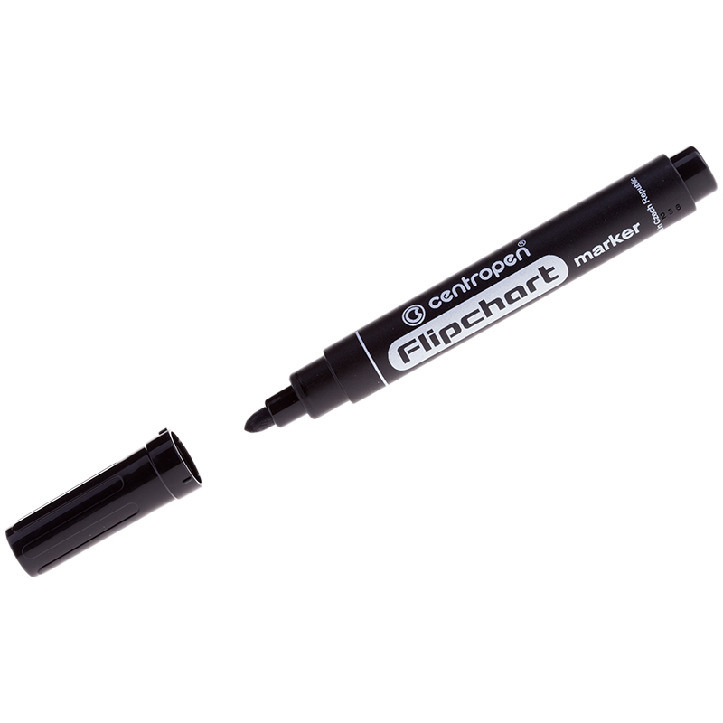 МАРКЕР ДЛЯ ФЛИПЧАРТОВ CENTROPEN 8550 ЧЕРНЫЙ, ПУЛЕВИДНЫЙ, 2,5ММ
