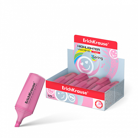 ТЕКСТМАРКЕР ERICHKRAUSE VISIOLINE MINI SPRING, ЦВЕТ ЧЕРНИЛ РОЗОВЫЙ