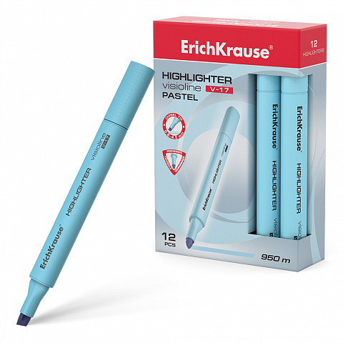 ТЕКСТМАРКЕР ERICHKRAUSE VISIOLINE V-17 PASTEL, ЦВЕТ ЧЕРНИЛ ГОЛУБОЙ