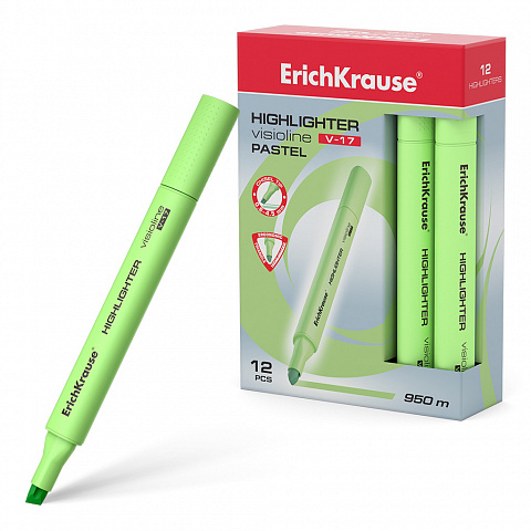 ТЕКСТМАРКЕР ERICHKRAUSE VISIOLINE V-17 PASTEL, ЦВЕТ ЧЕРНИЛ ЗЕЛЕНЫЙ