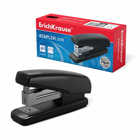 СТЕПЛЕР №24/6 ERICHKRAUSE SPEED CLIP CLASSIC ДО 25 ЛИСТОВ, ЧЕРНЫЙ (В КОРОБКЕ ПО 1 ШТ.)