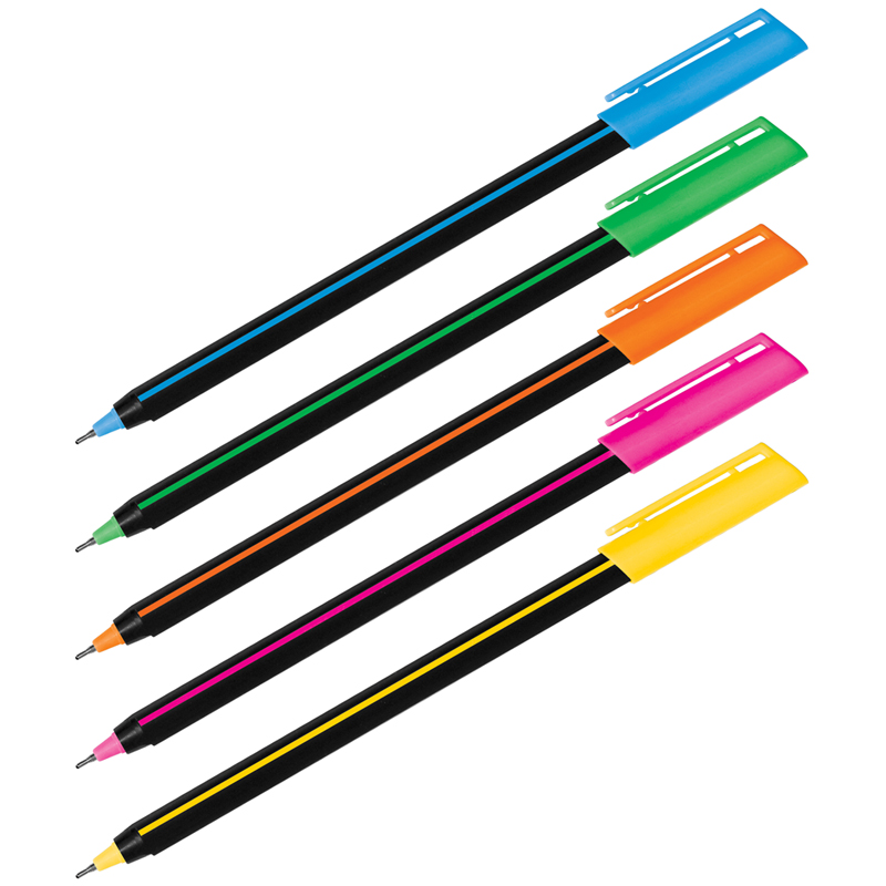 РУЧКА ШАРИКОВАЯ LUXOR STICK SOFT TOUCH СИНЯЯ, 0,7ММ, КОРПУС АССОРТИ