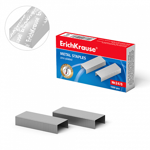 СКОБЫ №24/6 ERICHKRAUSE (КОРОБКА 1000 ШТ.)