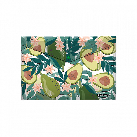 ПАПКА-КОНВЕРТ НА КНОПКЕ ПЛАСТИКОВАЯ ERICHKRAUSE AVOCADO DUSK, A4