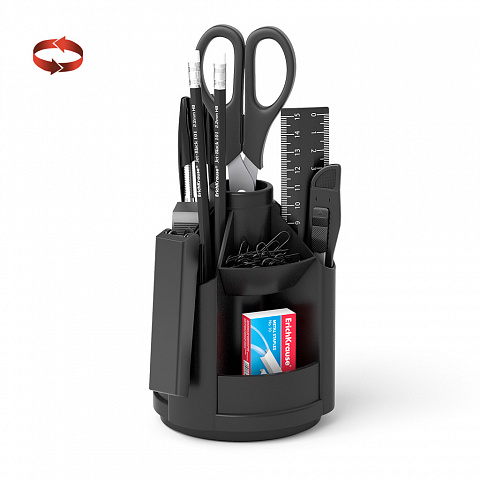 НАБОР НАСТОЛЬНЫЙ ВРАЩАЮЩИЙСЯ ПЛАСТИКОВЫЙ ERICHKRAUSE MINI DESK, CLASSIC, ЧЕРНЫЙ