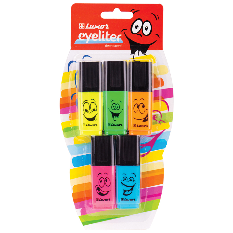 НАБОР ТЕКСТОВЫДЕЛИТЕЛЕЙ LUXOR EYELITER 05ЦВ., 1-4,5ММ, БЛИСТЕР