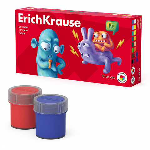 ГУАШЬ ERICHKRAUSE JOLLY FRIENDS 18 ЦВЕТОВ ПО 20 МЛ