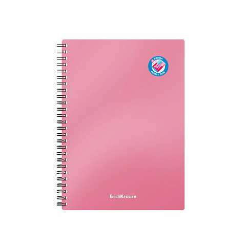 ТЕТРАДЬ ОБЩАЯ С ПЛАСТИКОВОЙ ОБЛОЖКОЙ НА СПИРАЛИ ERICHKRAUSE BUBBLE GUM, РОЗОВЫЙ, А5, 80 ЛИСТОВ, КЛЕТКА