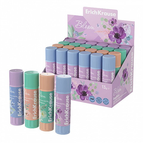 КЛЕЙ-КАРАНДАШ ERICHKRAUSE EASYSTICK PASTEL BLOOM, 13Г, АССОРТИ