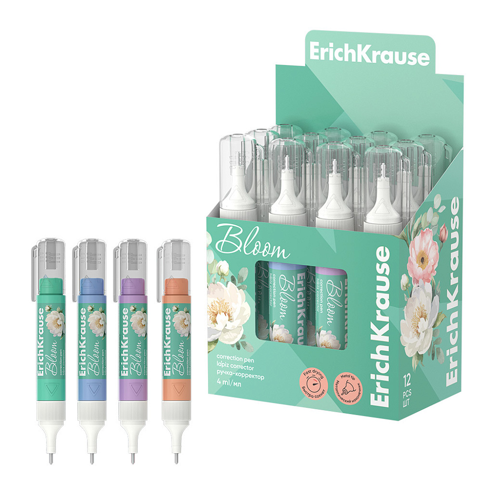 РУЧКА-КОРРЕКТОР ERICHKRAUSE PASTEL BLOOM, 4МЛ