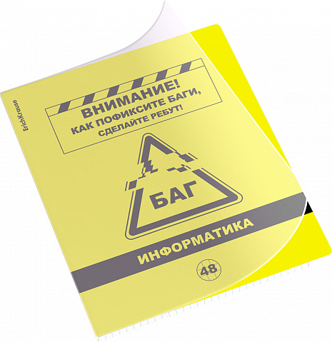 ТЕТРАДЬ ОБЩАЯ УЧЕНИЧЕСКАЯ С ПЛАСТИКОВОЙ ОБЛОЖКОЙ НА СКОБЕ ERICHKRAUSE BE INFORMED, ИНФОРМАТИКА, 48 ЛИСТОВ, КЛЕТКА