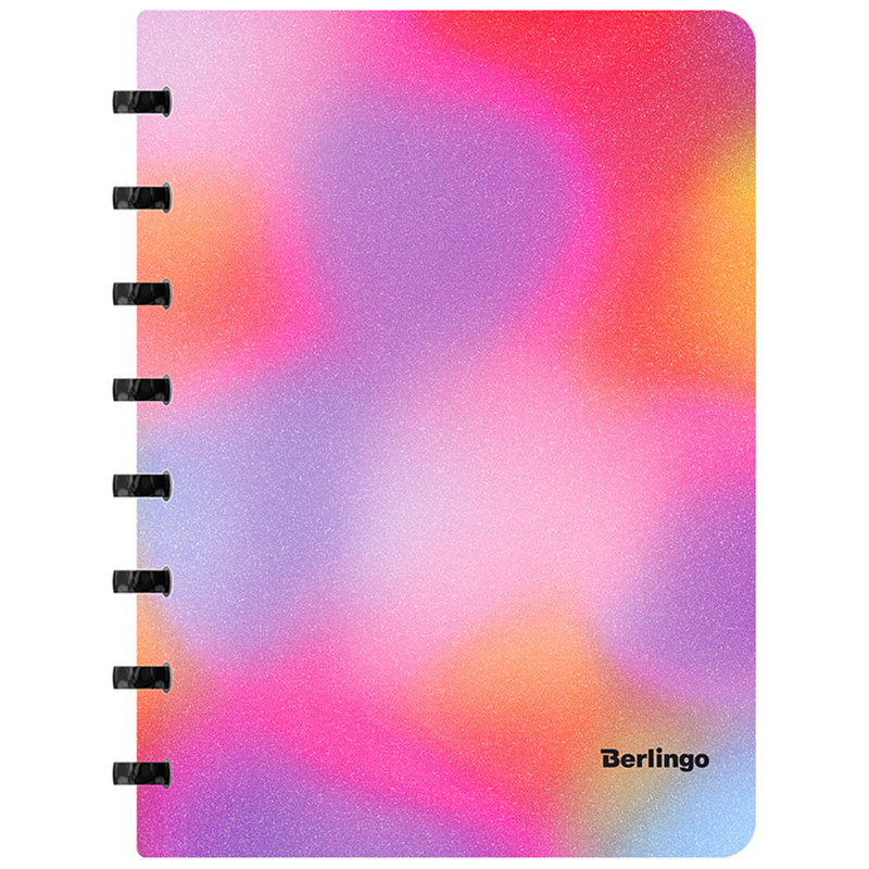 БИЗНЕС-ТЕТРАДЬ А5+, 80Л., BERLINGO GRADIENT, ГЛИТТЕР-ЭФФЕКТ, КЛЕТКА, НА КОЛЬЦАХ, С ВОЗМ. ЗАМЕНЫ БЛОКА