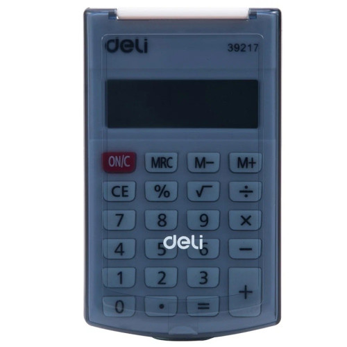 КАЛЬКУЛЯТОР КАРМАННЫЙ DELI 39217 8-РАЗРЯДНЫЙ, 105Х65Х15 ММ, ЧЕРНЫЙ