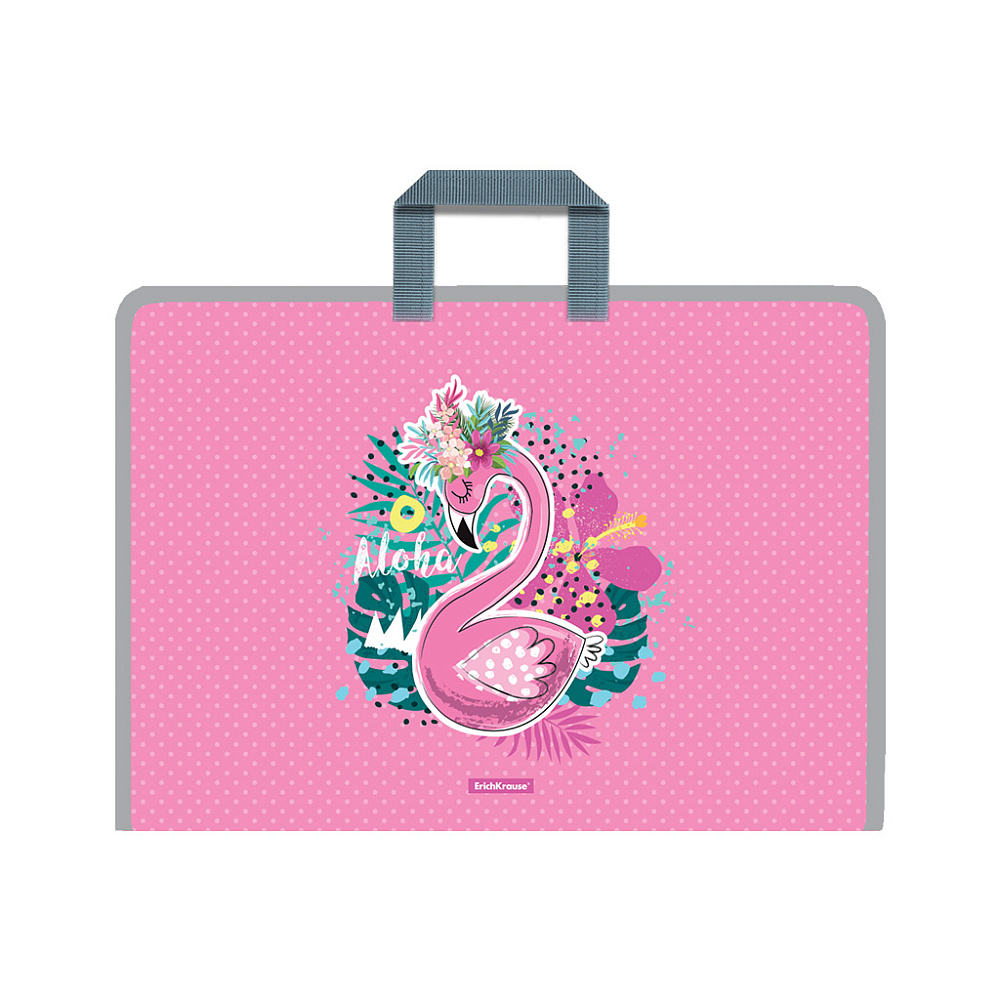 ПАПКА НА МОЛНИИ ПЛАСТИКОВАЯ С РУЧКАМИ ERICHKRAUSE ROSE FLAMINGO, А3