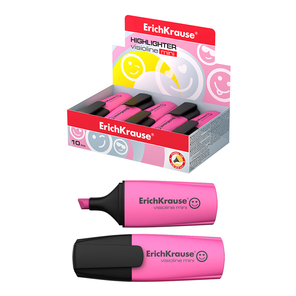 ТЕКСТМАРКЕР ERICHKRAUSE VISIOLINE V-12 MINI NEON, ЦВЕТ ЧЕРНИЛ РОЗОВЫЙ